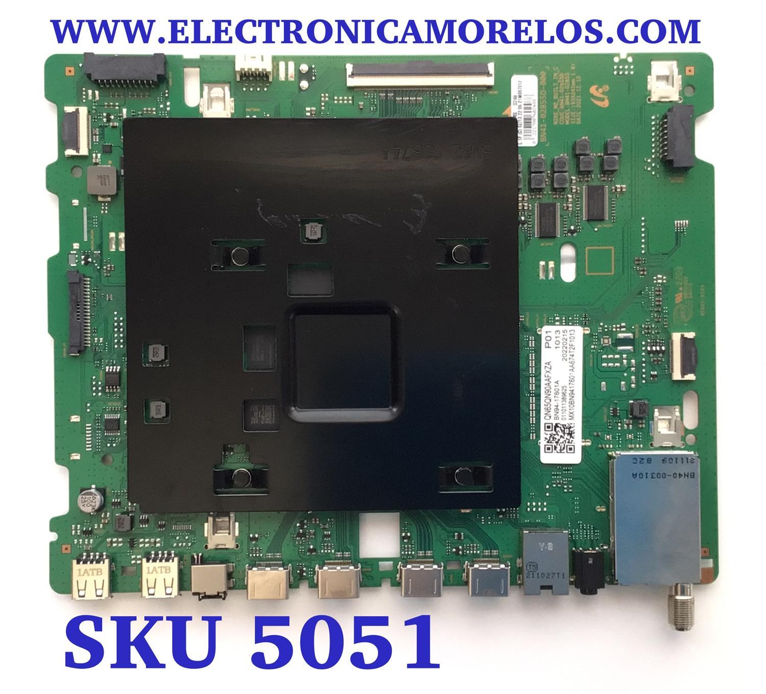 MAIN PARA SMART TV SAMSUNG QLED 4K RESOLUCION (3840 x 2160) CON HDR / NUMERO DE PARTE BN94-17601A / BN41-02855D / BN9417601A  / BN4102855D / BN97-19684S / 17601A / MODELO QN65QN90AAF CQ60